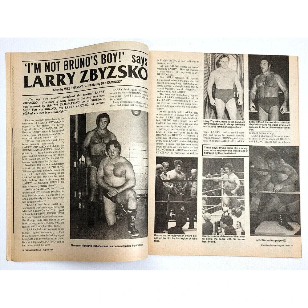 WRESTLING REVUE - AUG 1980 -  HULK HOGAN  DUSTY RHODES‎ / BRUNO SAMMARTINO